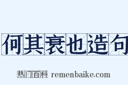 何其衰也造句是什么意思的图片